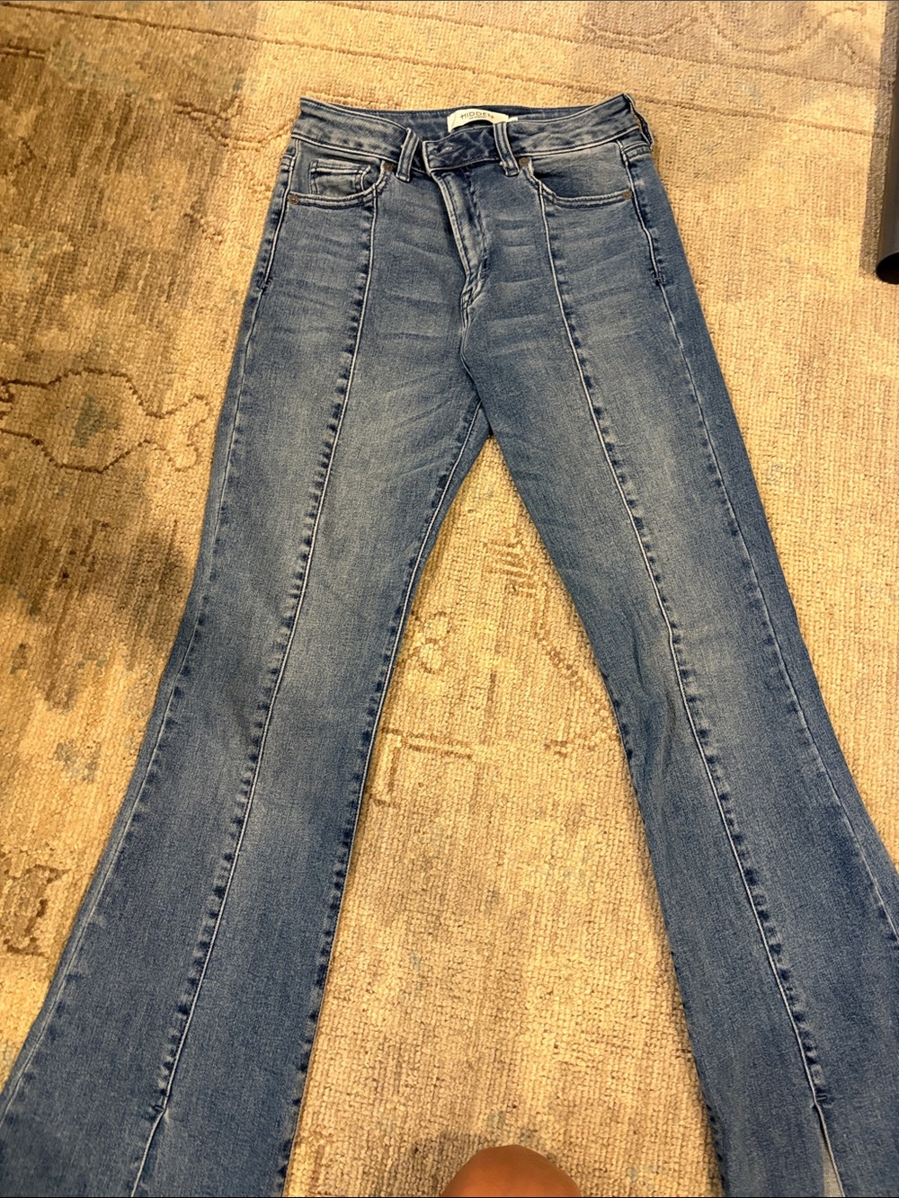 Hidden Women's Mid Wash Blue Flared Jeans
